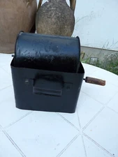 Antique french Drum Rotating Coffee Roaster with Base