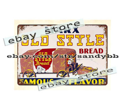 artwork wall decoration 1950S MARX OLD STYLE BREAD metal tin sign