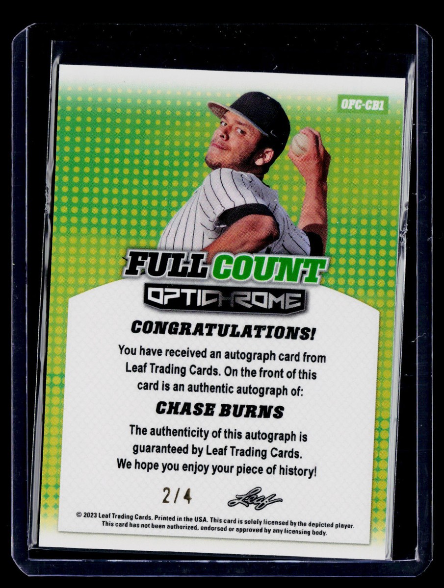 2023 Leaf Eclectic #2/4 Red Crystal Chase Burns Full Count 