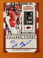 2020 Contenders Draft #304 McTelvin Agim Arkansas Broncos Rookie Auto