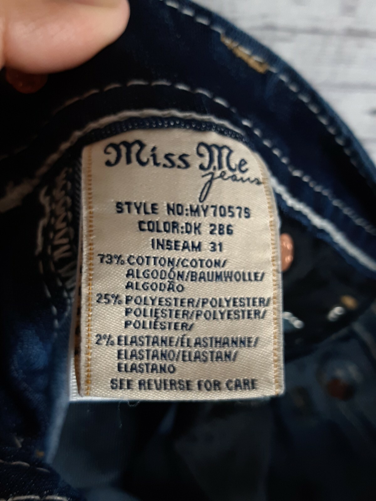 Miss Me Jeans Size 25 MY70575 Midrise 