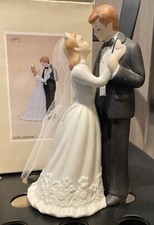 Lefton China 1986 Bride Groom 7 Tall 05696 With Box Paper Tag Wedding