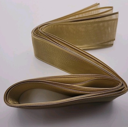 Hallmark Gold Luster Sheen Fabric Ribbon 1.5"x4yds Bow Gift Wrap Holiday Craft - Picture 8 of 13