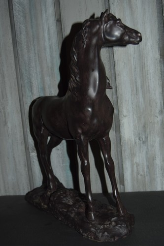 Vintage Large Horse Statue Majestic Stance Art Pottery Heavy Sculpture 17 x 14 - Picture 5 of 11