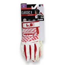 Franklin Women’s Fastpitch Batting Gloves, Classic X, Size Small, Red/White