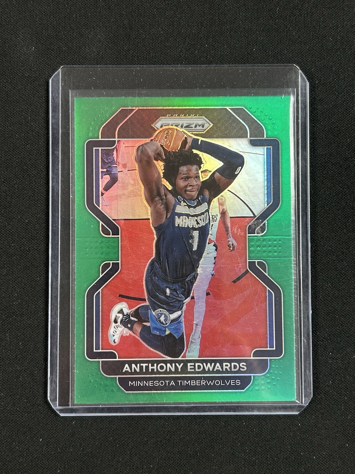 2021-22 Panini Prizm - Green Prizm #37 Anthony Edwards