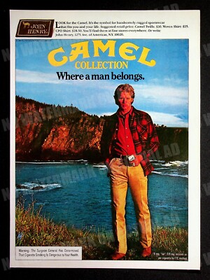 Camel Cigarettes + John Henry Clothing 1980 Print Magazine Ad Poster ADVERT