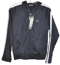Kappa Vintage Hooded Track Jacket Navy Blue & Light Blue 3007gh0 911 Sz M Nwt
