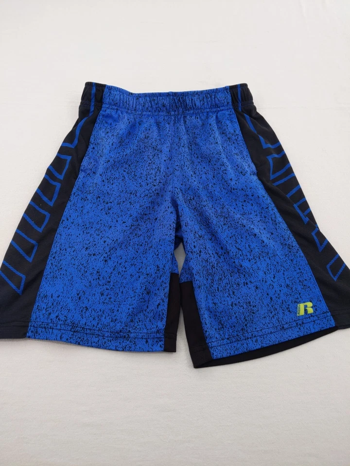 Pantalones Cortos Deportivos Elásticos para Gimnasio Azul Marino/Negro Atléticos S Russel Jóvenes Niños  Foto 3 de 4