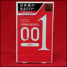 Okamoto 001 0.01 mm Zero Zero One Condom 1box/3pcs Made in Japan 12/2025+
