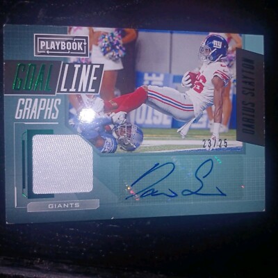 2020 Panini Playbook Goal Line Graphs Green /25 Darius Slayton #GLG-DS.1 Auto