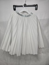 ZARA Girls White Tulle Skirt Silver Waistband Size 6 / 116 Party Holiday