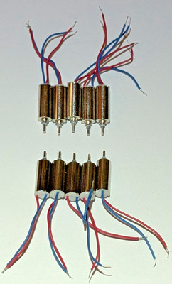 10 X Ultra Light Micro Motor - 10 mm Long x 4 mm Diameter - 10000 RPM - 1.5 V DC