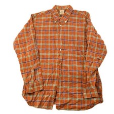 Vintage 1960s Arrow Cum Laude Plaid Flannel Button Up Shirt Men's L