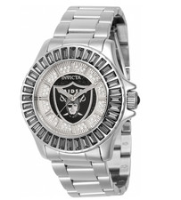 Invicta NFL Las Vegas Raiders Lux Women's 38mm Crystals Glitz Quartz Watch 42056
