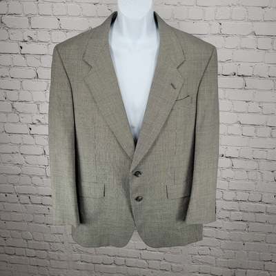 #ad #ad Hart Schaffner amp; Marx Grey 100% Wool Micron Houndstooth Blazer USA Made Size 40R $50.00