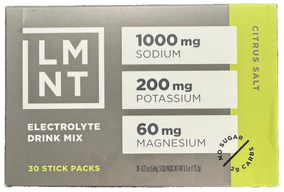 LMNT Zero Sugar Electrolytes CITRUS Salt KETO Drink Mix 30 Sticks EXP 2027 NEW