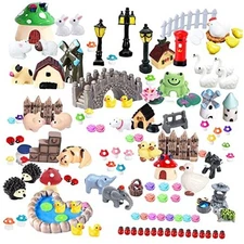 123 Pcs Fairy Garden Accessories Outdoor, Miniature Figurines, Decorations, 