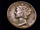 1939-D  Mercury Dime, Extra Fine Grade.