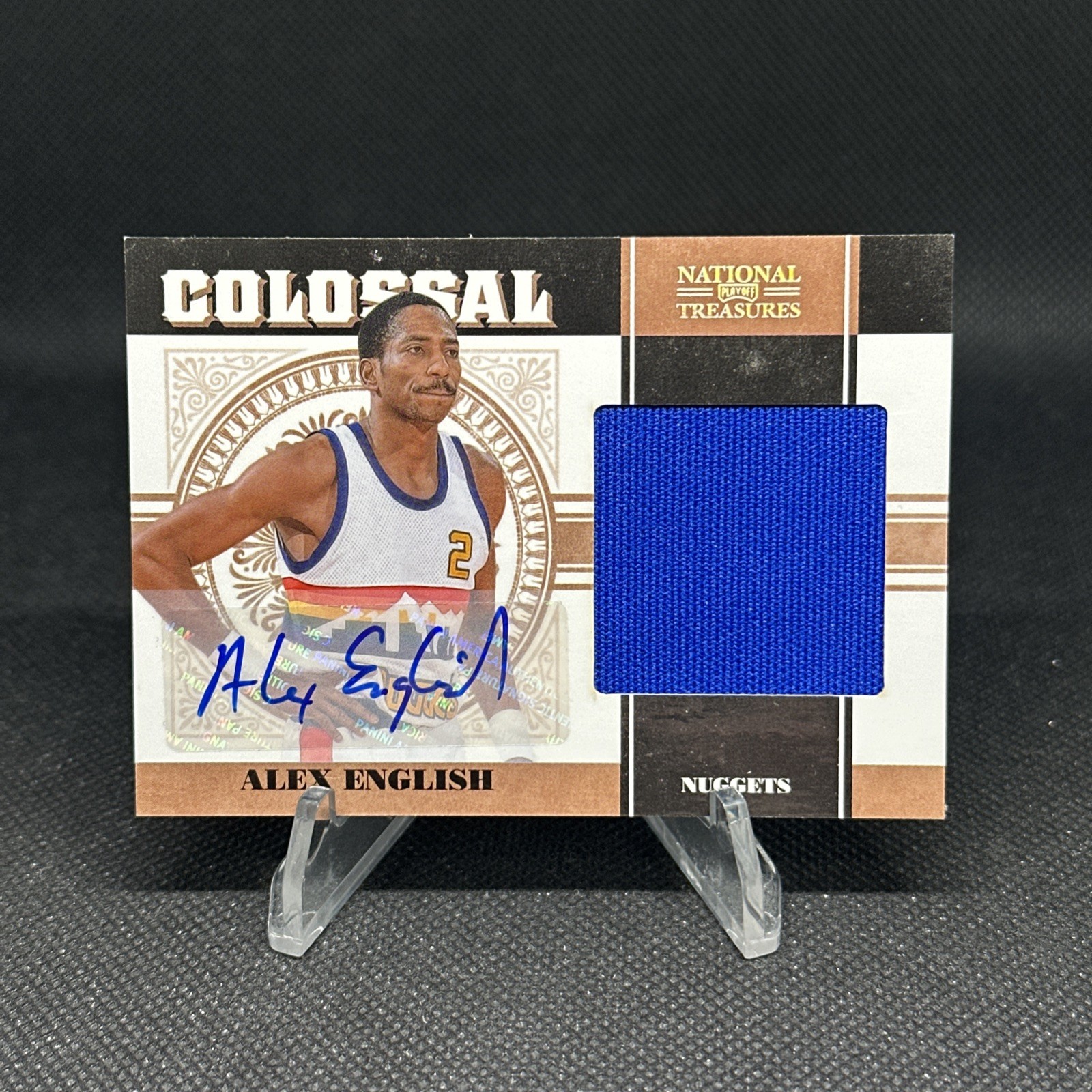 2011 National Treasures Alex English Colossal Patch Auto /49 #4 Nuggets