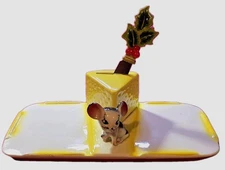 Vintage Davar Products 3D Mouse & Cheese Plate EUC CUTE!