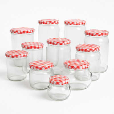 EINMACHGLÄSER STURZGLÄSER MARMELADENGLÄSER 210-900ml mit Deckel Glas Einweckglas