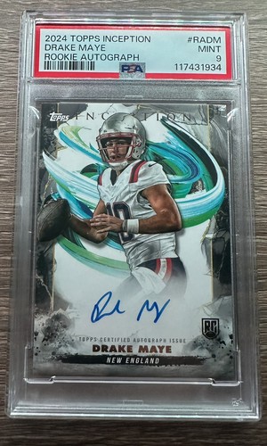 Drake Maye 2024 Topps Inception Rookie Auto PSA 9