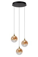 LED HäNgelampe Glas Bernstein 3-Flammig 2700 K L:36 Cm Pendelleuchte KüChe