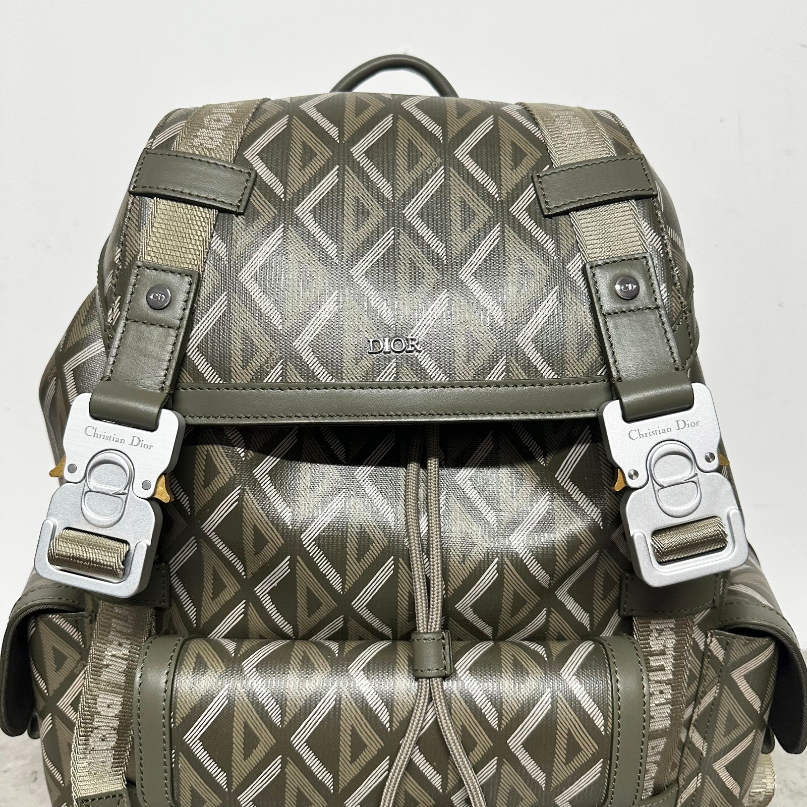 100percent AUTHENTIC CD CHRISTIAN DIOR CD DIAMOND BACKPACK HIT THE ROAD GREEN KHAKI image 7