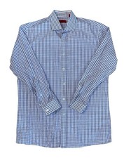 Hugo Boss Men s Plaid Button Up L/S Regular Fit Cotton Shirt Size 16.5-32/33