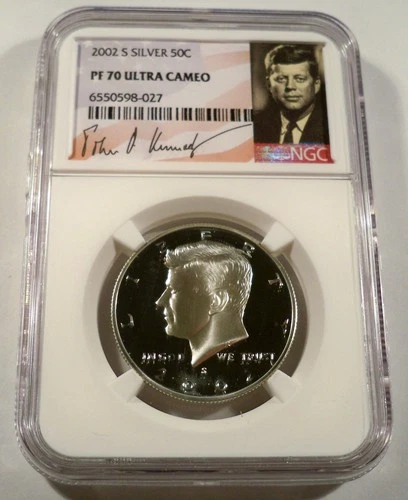 2002-S 50c SILVER NGC PF70UCAM KENNEDY HALF DOLLAR PROOF ULTRA CAMEO PR 70 DC