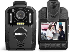 BOBLOV KJ25 1080P Body Cam, 3000mAh with 10-13Hrs Recording Night Vision