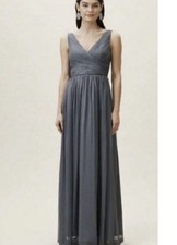 Hitherto Gray Sleeveless V-Neck Lace Strap Chiffon Floor-Length Maxi Dress 6