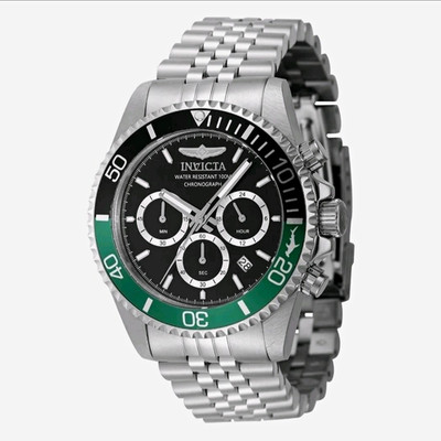 invicta pro diver titan mens 43mm quartz 100m chrono date ss bracelet 48380