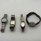 LOT OF 4 Vintage Timex Womens Watch Indiglo Two Tone Gold Silver Stretch Steel