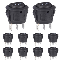 Kippschalter Rund Schwarz 3 Polig Wippschalter 250V 6A 125V 10A 3 Position Ein/A