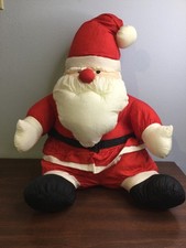 Vtg Santa Claus Plush Nylon Paracute Christmas International Silver Co. 1991