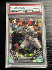 2019 Bowman Chrome Draft Sapphire Edition Andrew Vaughn #BDC-100 1st PSA 10 Gem