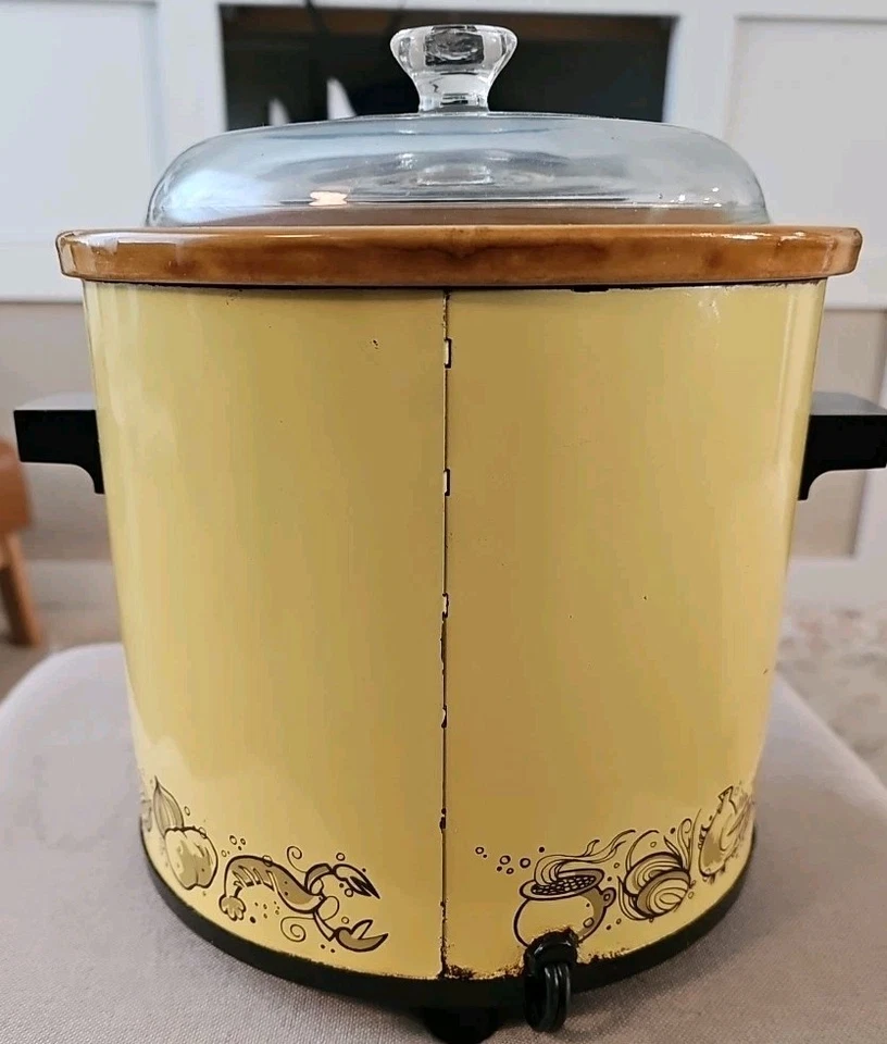 Rival Crock Pot Slow Cooker 3.5 qt Harvest Gold WITH LID 3100/2 TESTED WORKING - Image 3 of 4