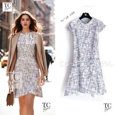$4.7K CHANEL 15S White Ivory Multi Cotton Tweed Dress Karl Lagerfeld 38 US6