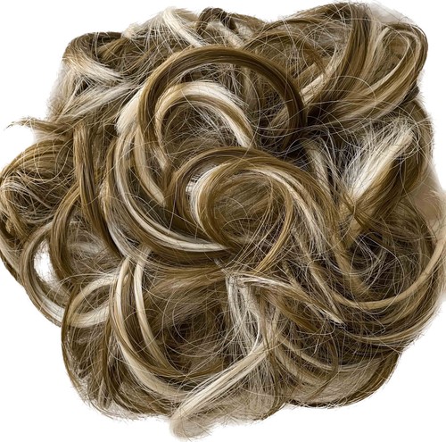 Messy Bun Haarteil Lockiges Haar Scrunchie Dutt Extensions Echthaar wie Echthaar - Bild 4 von 38