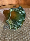 Vtg Green And Amber Swirl Glass Tulip Lily Lamp Shade Tiffany Style Replacement