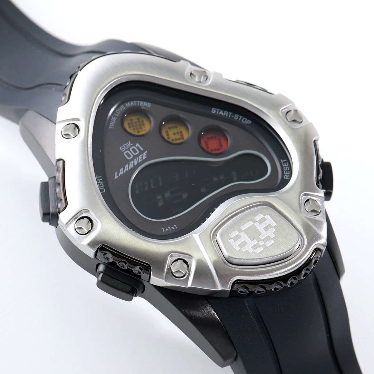 時計 LAARVEE SGK001 BLACK TRANSLUCENT LAARVEE EL LCD Digital Watch SGK001R-BLKSVRBLK