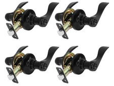 REDUNEST MATTE BLACK 4PACK ZINC ALLOY KEYLESS LATCH LOCK PRIVACY DOOR LEVERS SET