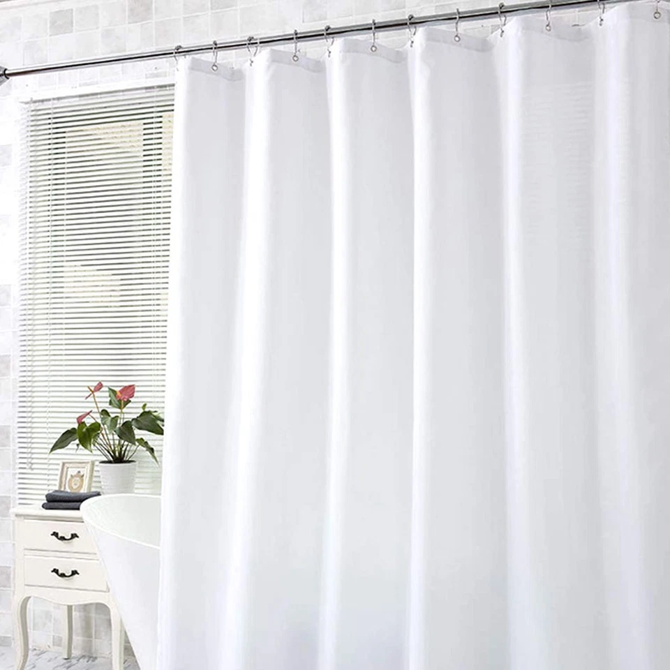 DEARARTBath Rideau de Douche Blanc Pur, 180cm W × 180cm L Tissu Rideau de Dou... - Photo 1/4