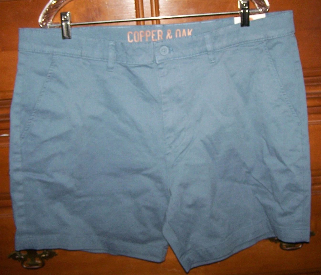 NWT Copper & Oak Supply Mens 38 Flat Front Chino Shorts 7" Inseam Blue MSRP $55