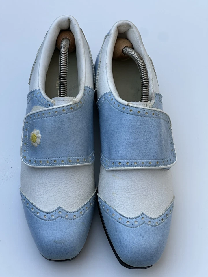 VTG Royal Daisy Women’s Golf Shoes Sz 8M Blue White w/ Box Uniroyal Spiked - Image 2 of 4
