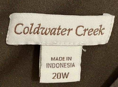 Coldwater Creek Belted Dot Dress Brown White Fit-and-Flare Lined 20W Sleeveless - Picture 7 of 7