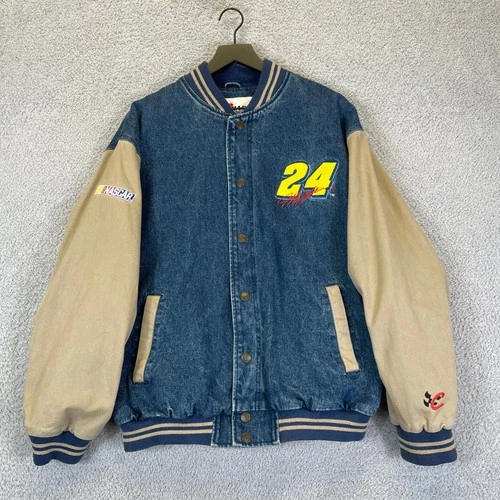 Vintage NASCAR Jeff Gordon Denim Team Jacket Men's Large 90's Chase Authentics - product listing photo