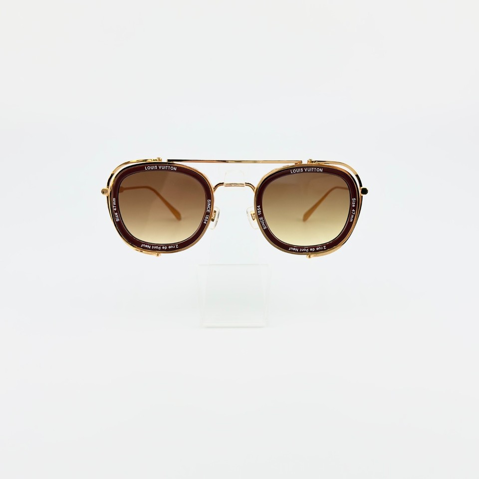 Louis Vuitton Z2213U Sunglasses Gold Frame Brown Gradient Lens New w ...